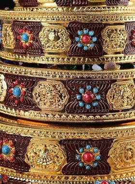 藏式合金八吉祥曼扎盘修盘37曼扎盘修曼陀罗七宝曼扎盘修资粮供具