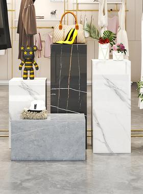 大理石雕塑台底座岩板电视柜旁边客厅摆件石材落地岩板花架摆台柱