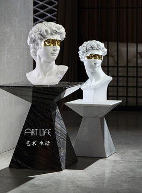 北欧创意大卫人像雕塑摆件客厅大堂抽象艺术样板房酒店软装饰品