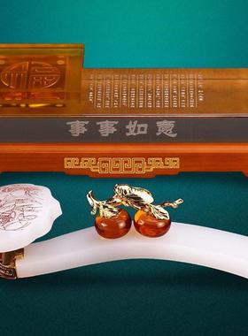 琉璃事事如意柿子工艺品客厅玄关书房办公桌面摆件乔迁商务送礼