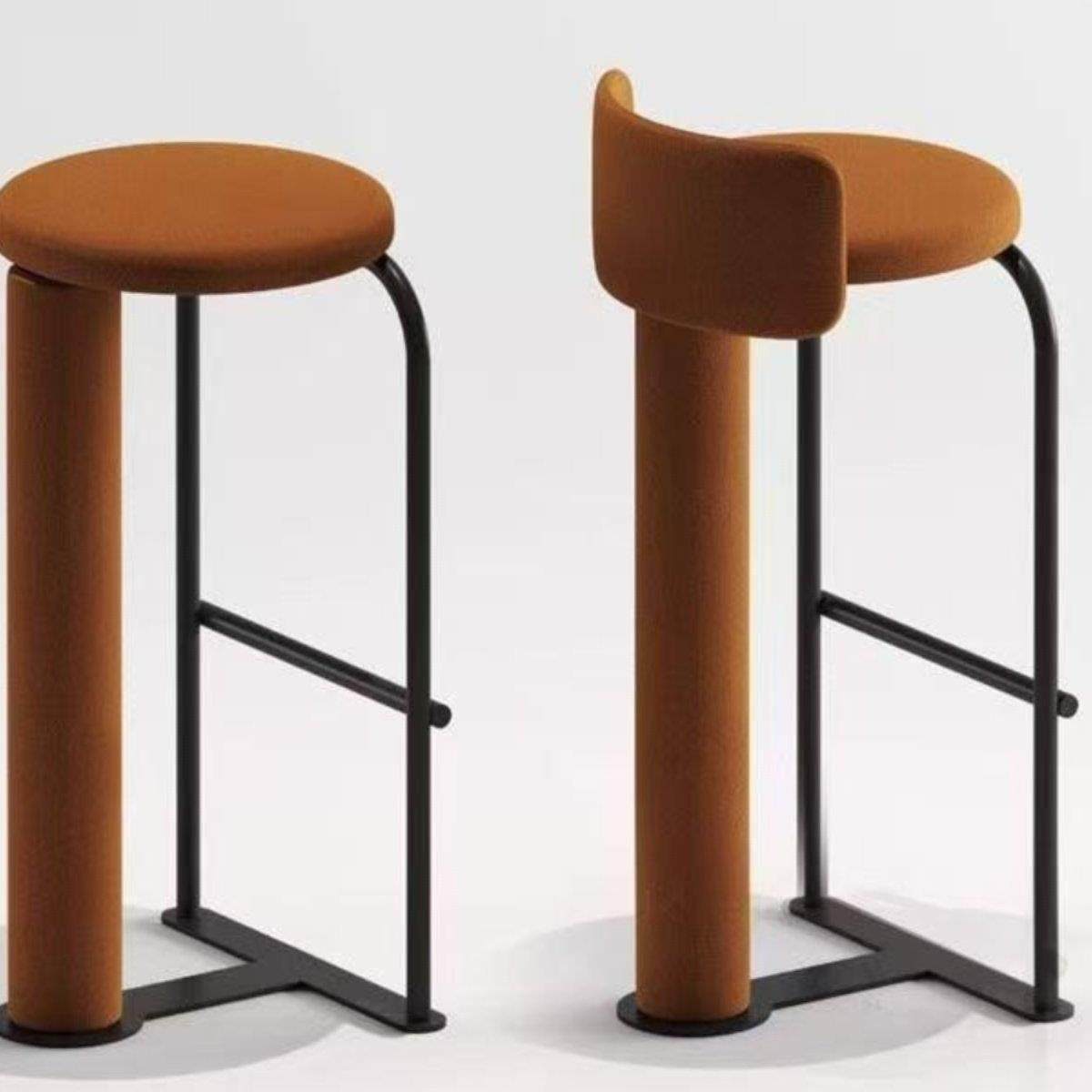 北欧金属吧台椅实木高脚凳轻奢咖啡厅设计师简约创意前台酒吧椅,淘宝优惠券,粉丝福利购,淘宝优惠卷