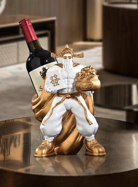 肌肉财神爷红酒架摆件客厅电视餐边酒柜店铺前台桌面装饰开业礼品