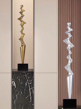 玄关雕塑摆件抽象艺术落地柱子意式客厅楼梯下旁细长高级感装饰品