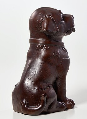 黑檀木雕狗摆件十二生肖狗实木家居客厅电视柜办公室装饰乔迁送礼