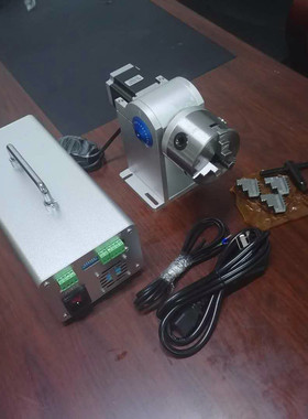 打标机旋转工装激光雕刻机旋转夹具旋转轴伸缩工作台D80尾座尾顶