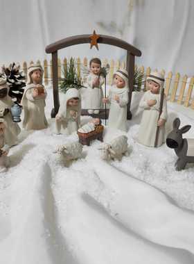 直销新款树脂工艺摆件诞生套装（S/12）