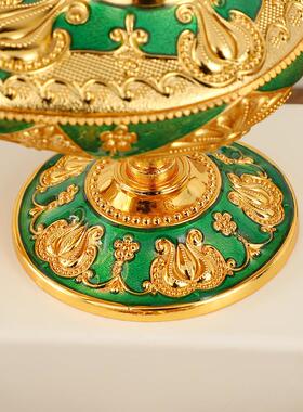 欧式轻奢阿拉丁神灯 宫廷晚宴珐琅彩装饰摆件创意精美金属工艺品