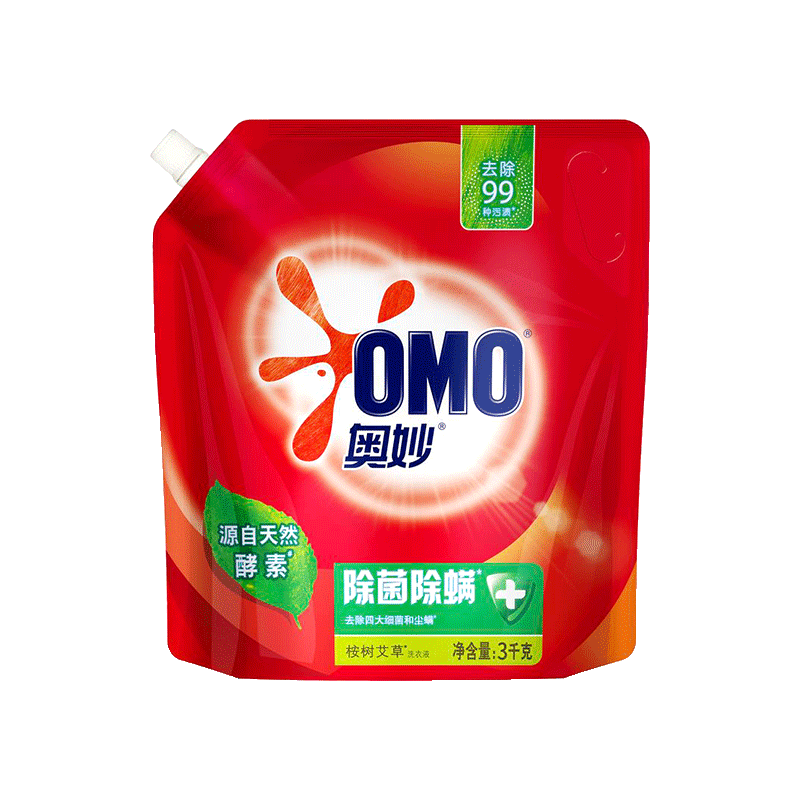 奥妙官方旗舰店正品除菌除螨洗衣液补充装3KG大袋装男士持久留香 - 图1