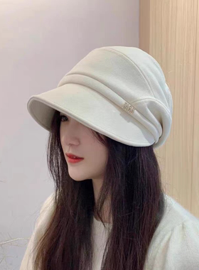 秋冬保暖显瘦女大头围平檐堆堆帽