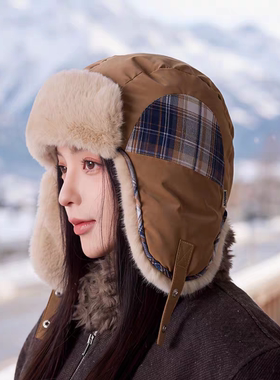 加厚保暖护耳防风雷锋帽女款