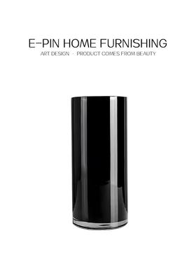 E-Pin 逸品家居饭厅软装摆件装饰轻奢花器烛台黑色金属果盘酒具