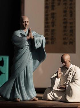 熹述禅意和尚紫砂茶宠摆件创意中式摆设家居装饰茶玩茶桌茶盘书房