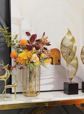 轻奢风现代金属摆件客厅电视柜酒柜创意玄关高档家居艺术软装饰品