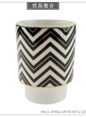 现代样板间书柜客厅简约软装家居饰品创意陶瓷摆饰BJ115-4-161