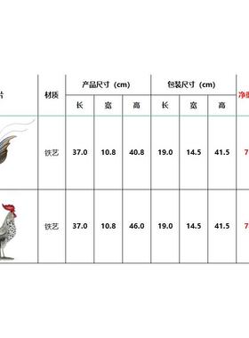 动物铁艺大铁公鸡摆件创意饰品金鸡报鸣工艺品属相红色送礼止怒摆