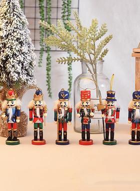 13厘米北欧胡桃夹子木偶摆件酒吧餐厅小挂件电视柜摆设家居装饰品