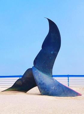 铸铜仿真动物雕塑玻璃钢鲸鱼摆件户外大型城市海边景区景观小品