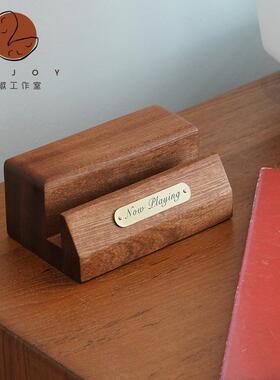 花椒工作室 实木黑胶唱片展示架装饰摆饰now playing桌面陈列架LP