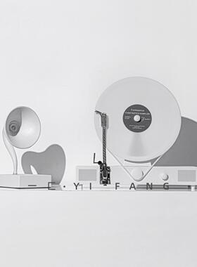 一匚轻奢仿真立式黑胶唱片机留声机摆件样板间售楼处酒吧艺术软装