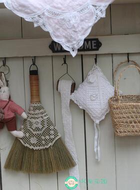 迷你微型桌面清洁草编扫帚扫把簸箕园艺杂货花园摆件清洁桌面除尘