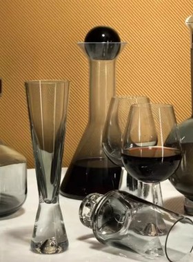 高档轻奢样板间酒柜组合摆件售楼吧台创意酒具酒杯醒酒器玻璃装饰