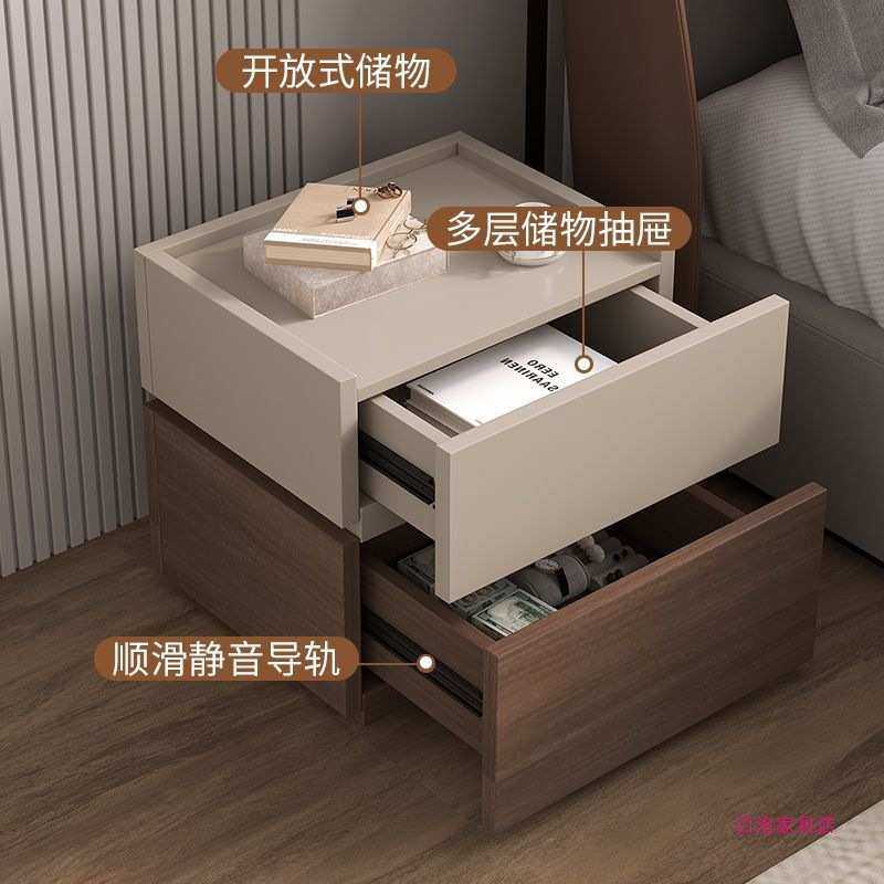 床头柜轻奢床边柜现代家用简约卧室新款实木创意储物柜,淘宝优惠券,粉丝福利购,淘宝优惠卷