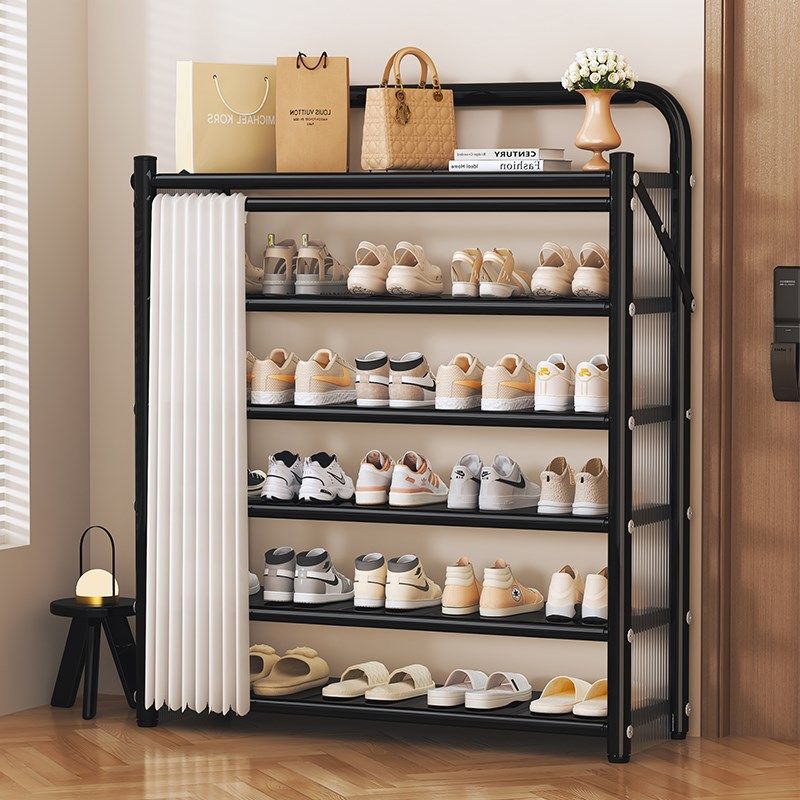 免安装防尘鞋架家用入户门口多层好看鞋柜折叠不锈钢鞋子收纳架子,淘宝优惠券,粉丝福利购,淘宝优惠卷