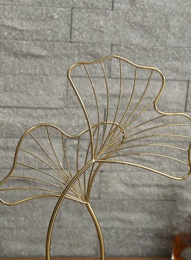 铁艺摆件新款古典家居饰品金属荷花工艺品客厅电视柜玄关简装饰品