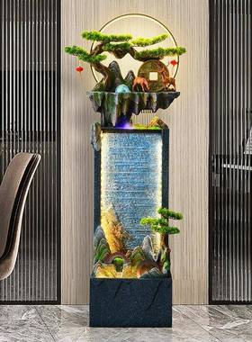 厅轻奢风假山流水摆件循环水客装轮饰幕墙水景水招财风水乔迁5008