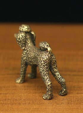 复古迷你铜器十二生肖狗招财旺财泰迪狗桌面小摆件办公室茶宠古玩