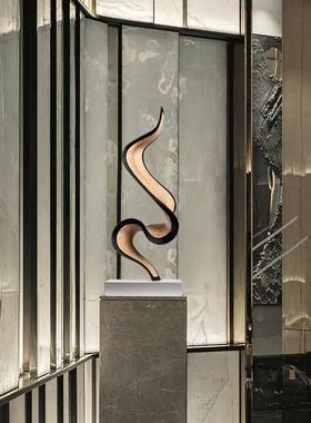 酒店板样间创意抽象雕工塑摆MM-PMBJ-件售楼处雕大厅楼梯口玄关木