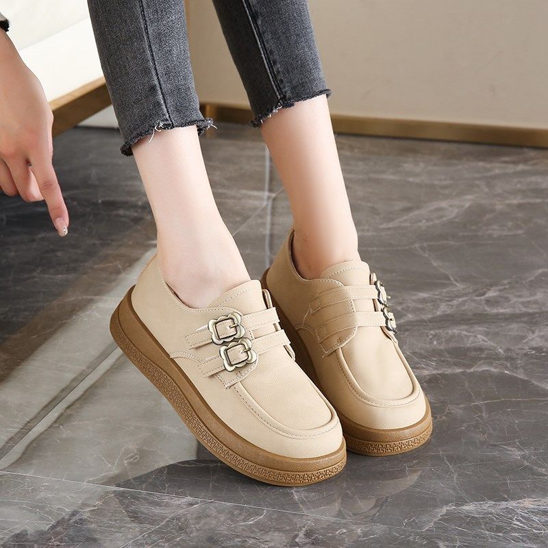 一脚蹬乐福鞋女皮面防水防滑通勤工作单鞋34码春季妈妈豆豆小皮鞋,淘宝优惠券,粉丝福利购,淘宝优惠卷