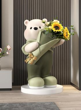 熊家客厅大型落地摆客厅视柜沙发旁插花居件装饰品乔电迁新居hm63