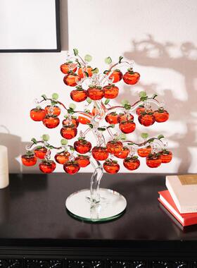 采购产品艺术釉面柿树装饰品，现代一切顺利，房子客厅，酒柜，入