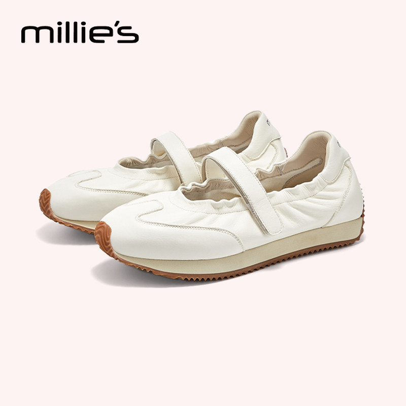 妙丽官方旗舰店内增高运动玛丽珍鞋夏魔术贴芭蕾舞鞋软平底单鞋女,淘宝优惠券,粉丝福利购,淘宝优惠卷