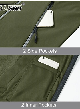 TACVASEN Men's Waterproof Softshell Jacket Winter Fleece Li