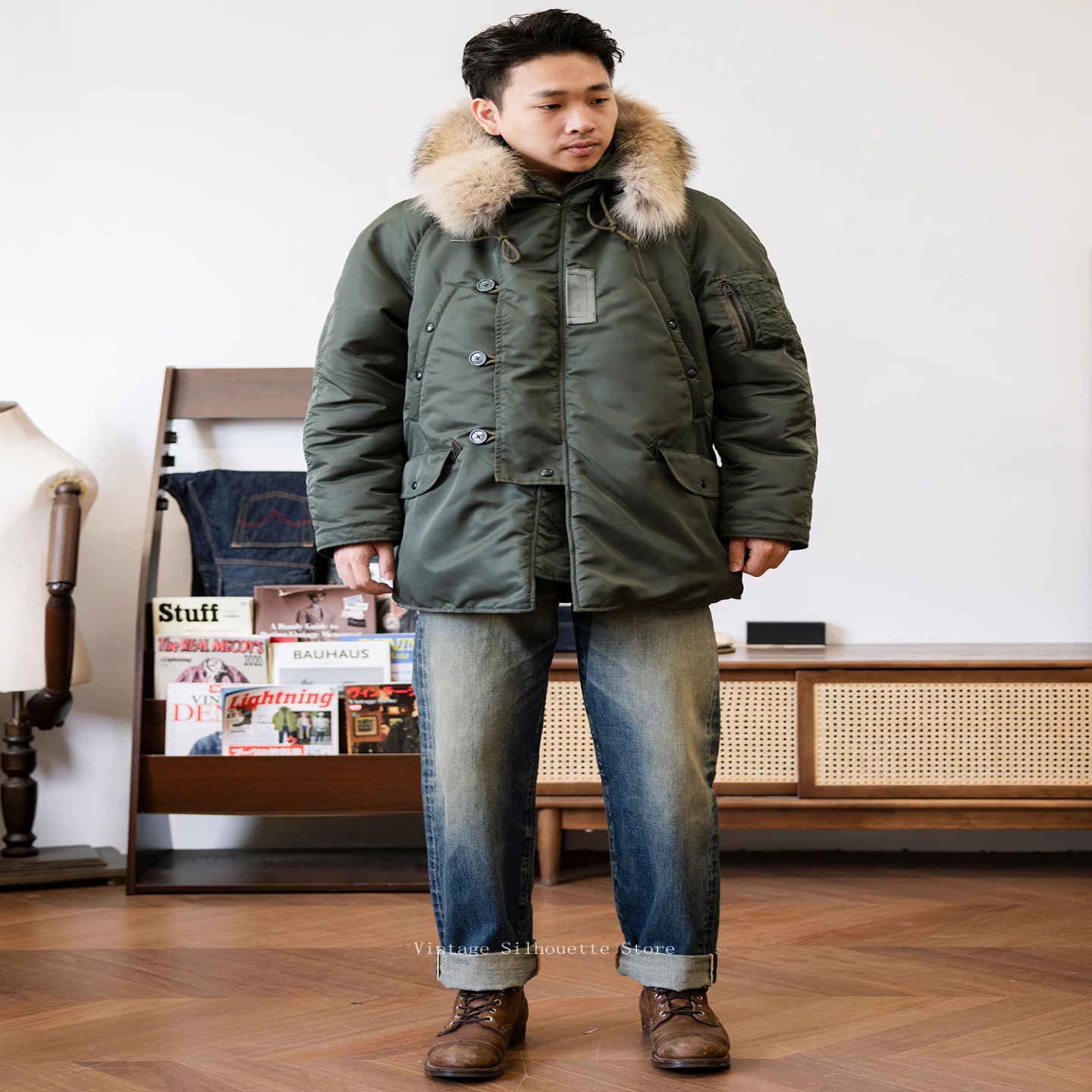 Red Tornado Type N-3B Snorkel Parka Winter Men's Mid Length - 图0