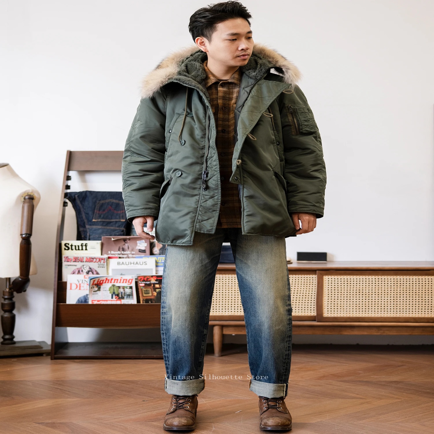 Red Tornado Type N-3B Snorkel Parka Winter Men's Mid Length - 图2