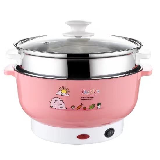 电煮锅不锈钢内胆多功能宿舍家用学生寝室小电锅电火锅蒸煮一体锅 - 图3