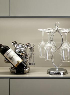 轻奢高档红酒杯杯架摆件现代家居饰品餐厅高脚杯酒柜装饰品高级感