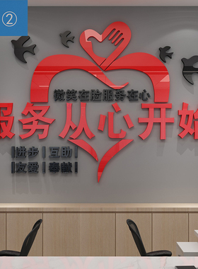 服务房地产中介前台广告墙励志文化装修公司背景物业家政银行