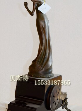 速发铸铜理石美女钟仿古古典机械座钟I样板装饰工艺礼品摆饰老