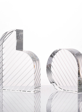 现代极简美意式家居书房办公室书柜书架书靠书档书立水晶装饰摆件