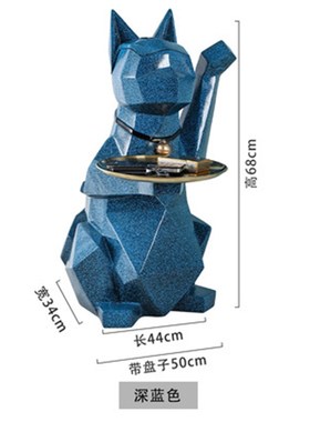 北欧几何招财猫落地摆件高端礼品简约办公室家居酒柜创意装饰品