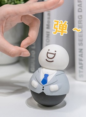 小蓝和他的朋友G胖不倒s翁桌面摆件可爱创意办公室装饰生日礼物