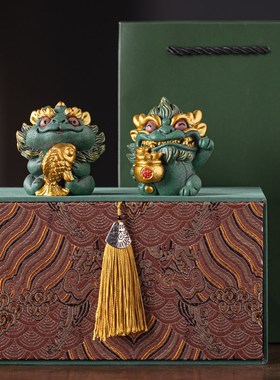 新中式瑞兽祝福状元探花送考生学生小众精致礼品书房桌面装饰摆件