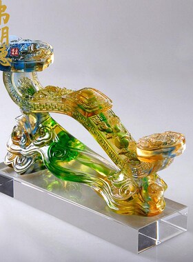 弗朗德琉璃龙凤如意摆件送闺蜜新婚礼物乔迁商Q务礼品刻字送女领