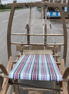 民俗老物a件老织布机民间怀旧手工老式农具纺织机老家具道具摆件