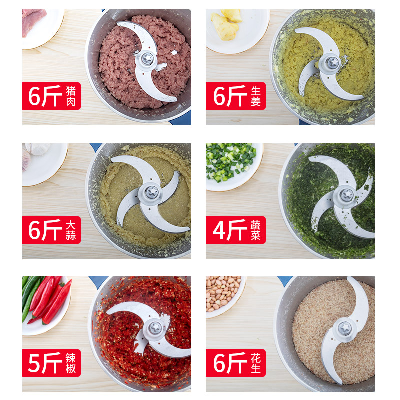 Liguo Meat Grinder Multifunctional Commercial Household Large Capacity Stainless Steel Electric Onion Ginger Chili Garlic Vegetable Crusher