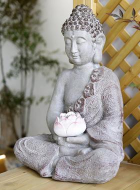 庭院覆古佛像装饰摆件中国禅宗园林庭院名茶室阳台创意景观造景